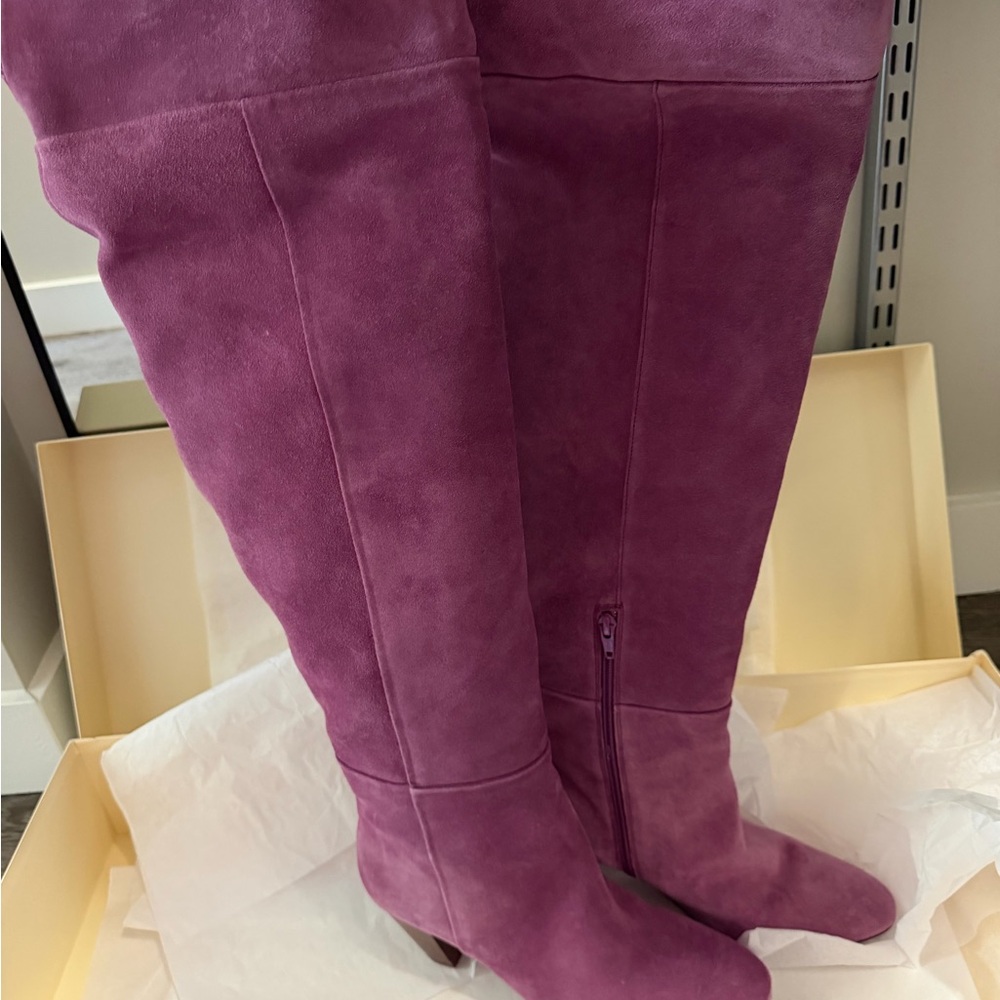 Sezane Shoes NWT Suede Colette Boots in Mauve - Picture 4 of 6